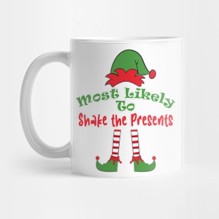 Most Likely to Shake The Presents Matching Christmas, Funny Pajamas, Family Matching, Holiday, Family Pictures, Holiday Outfits Personalized Family Mug